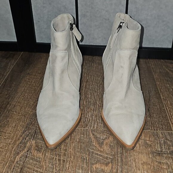 Aquatalia Italy Pointed Toe Ankle Zip Heels Size 5.5 - Picture 2 of 11